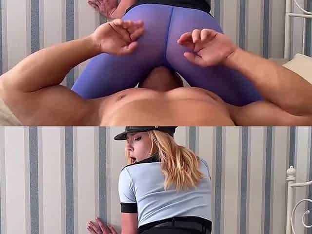 Hot Gal Arranged Surprise and Sat on My Face in Police Costume