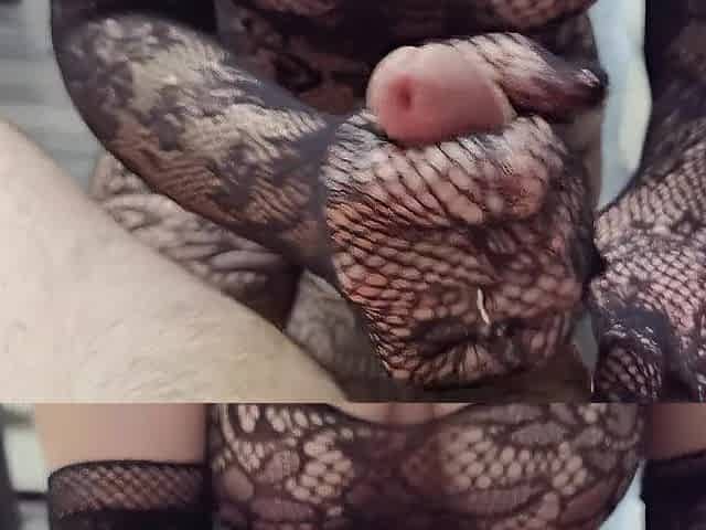 mother I'd like to fuck In Hot Underware Tugjob Edging with Large Ejaculation