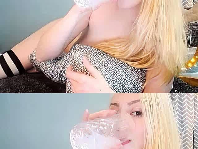 Curly Blonde Teen Records Solo Dildo Masturbation More at