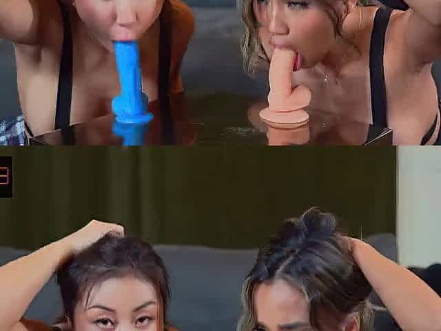 Nicole Doshi and Ava Marie participate in Oriental Whore Game Show