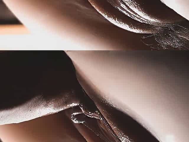 Close-up Pussyfuck. Smeared The Hair On Her Pussy With Cum