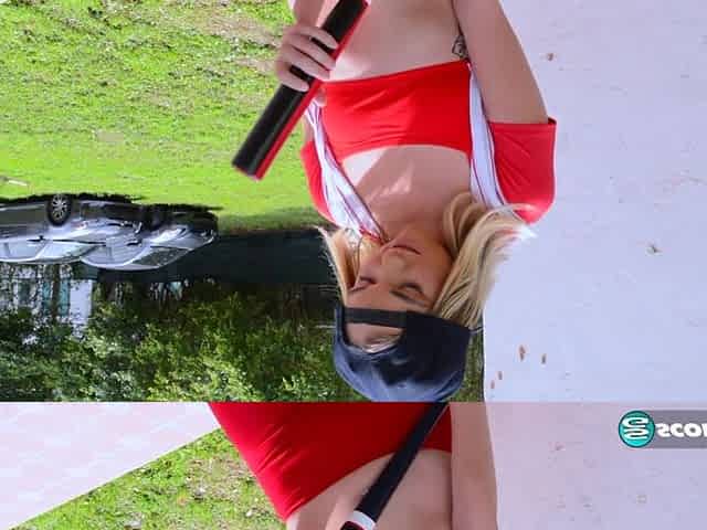 Madison Reese Shows Off Her Flat Chest and Horny Pussy Outdoors