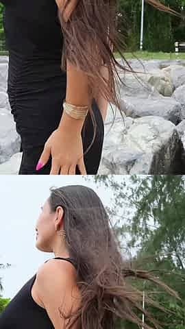 Public Risky and Huge Piss in Tight Black Dress
