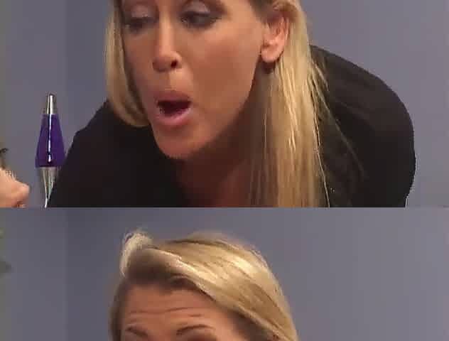 Marvelous blond gets bent over and screwed doggy position during the time that her ally watches