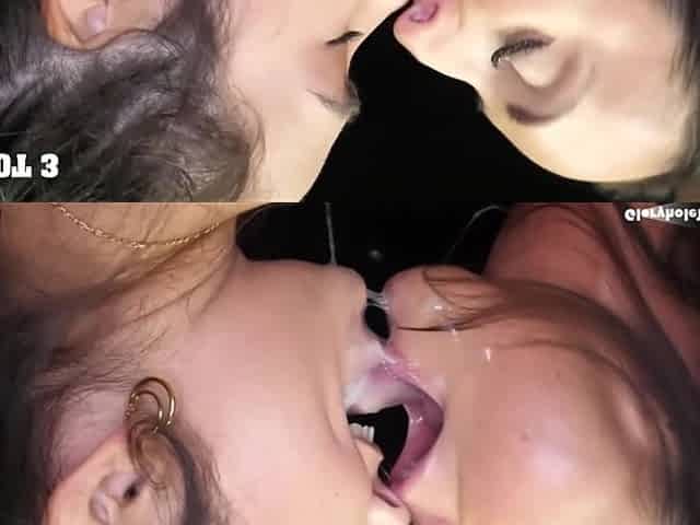 OMG, making out with a mouth full of cum!