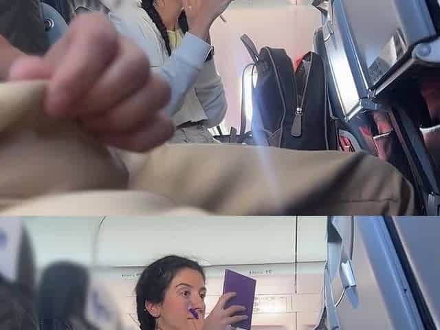 Katty West - Risky Public Handjob Until Huge Cumshot In Airplane - Almost Caught