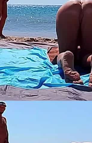 Stepmom and Stepson Beach Sex