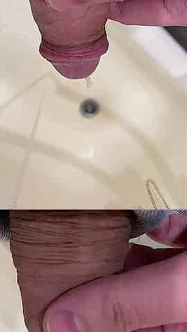 Morning pissing in the sink POV