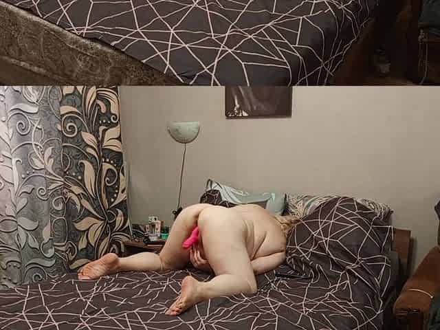 Naked Stepmom Masturbates Big Pussy with a Sex Toy