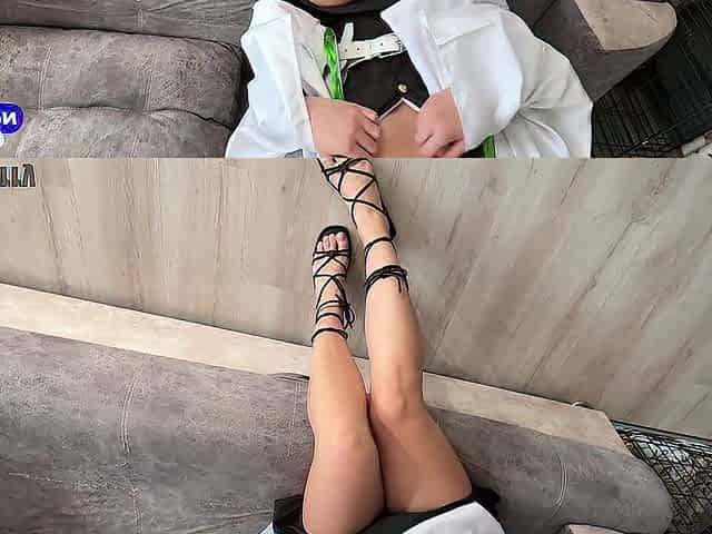 Demon Slayer Cosplay - Mitsuri Kanroji. Mitsuri sucks and jumps on a sextoy