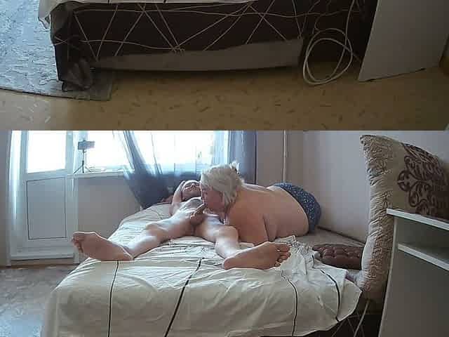 Naked Mother-in-law with Big Tits Sucks and Jerks off My Cock Until Cum Fills Her Mouth