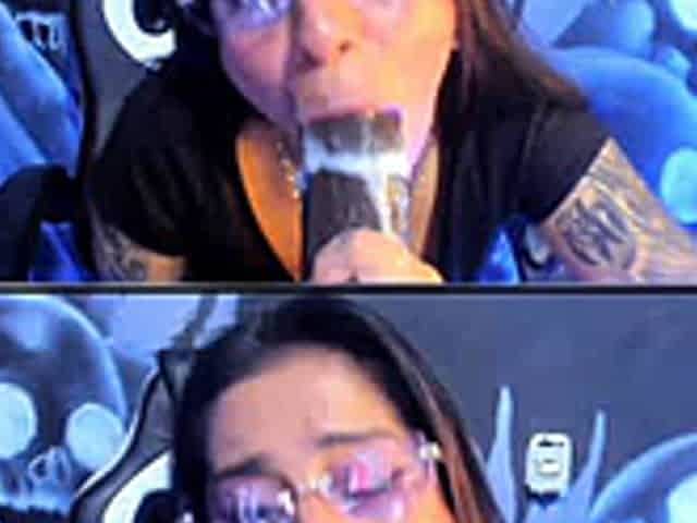 nerdy girl sloppy and juicy blowjob.....