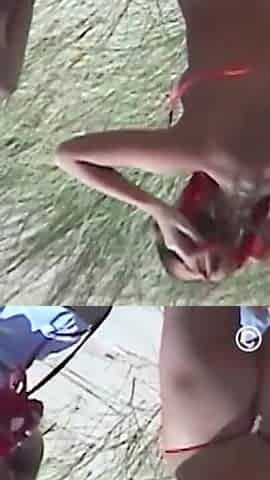 Teen lesbians on the beach