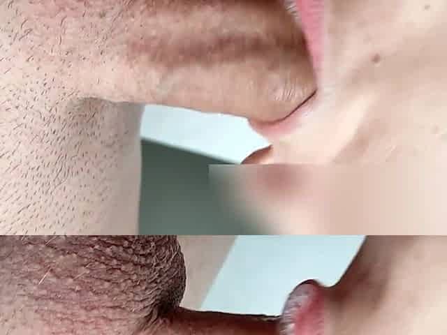 Close up soaked slobbery oral