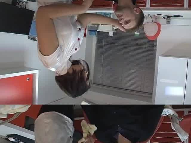 The dentist gets screwed in her office!