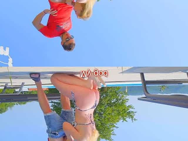 The neighbors were eyeing us get super hot and crazy by the pool with the boss's horny wifey - sexy XXX porn!