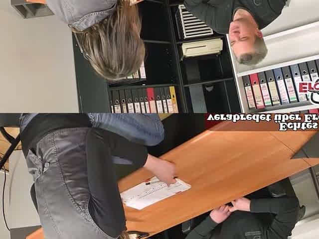 German Woman next door banged in the office