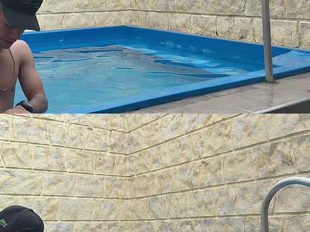 I Insert My Penis Into the Pool Pipe, My Stepsister Discovers Me and in Order Not to Give Me Away She Wants Me to Fuck Her Hard.