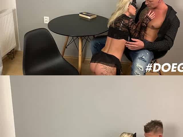 Alluring blonde experiences intense pov blowjob with passionate uniform homemade desire