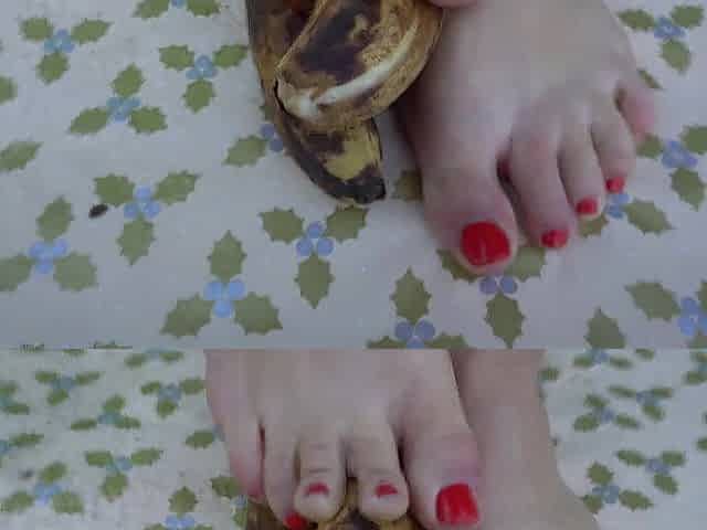 Smashing his Banana with my FEET Food Porn FETISH ASMR
