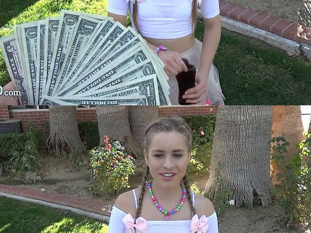 Flat chested chick Lilly Ford gets paid for some random steamy fuck