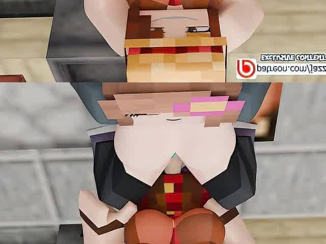 Angel with giant ramrod bangs her breasty secretary - Minecraft Futanari animation
