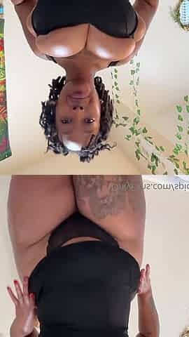 Ebony Babe Dancing Showing Her Big Boobs and Nice Hairy Pussy