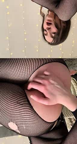 Sexy teen brunette masturbating closeup