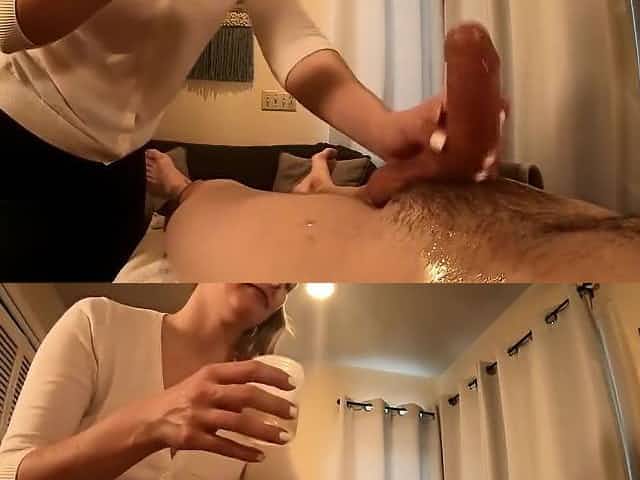 Happy Ending From Hot Masseuse, She Made Me Cum Down Her Throat