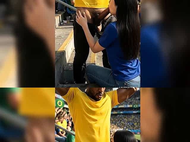 Balcony Blowjob Makes Brazil Fan Explode