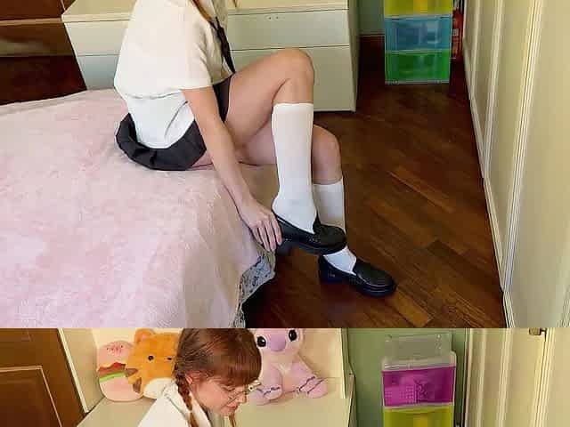 Teen small student Disrobe tease after school Irina Kotova
