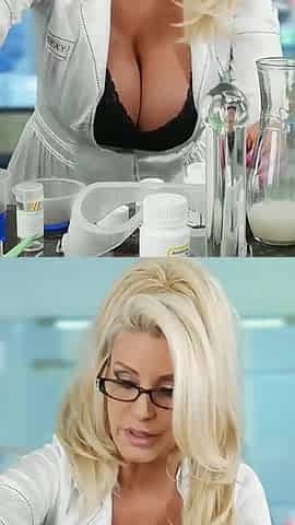 Busty Blonde Brittany Andrews Takes a Milk Bath and Fingers Her Pussy!