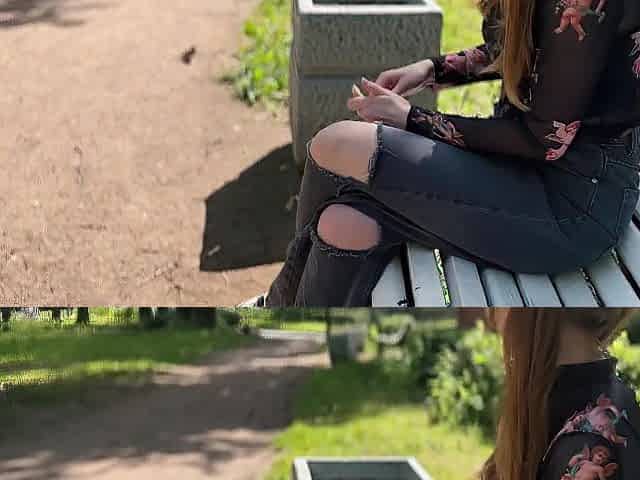 Invited home and banged a cute student gal feeding birds