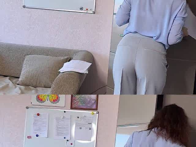 This guy Came All Over Her Hawt Booty in Her Office Panties