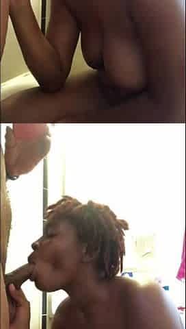 Cumming on Oreo in shower