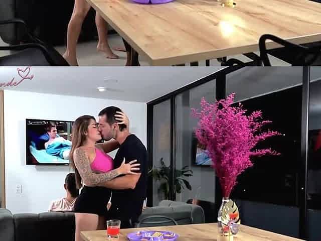 Busty Big Ass Latina Mom Cheating on the Table top - Big tits