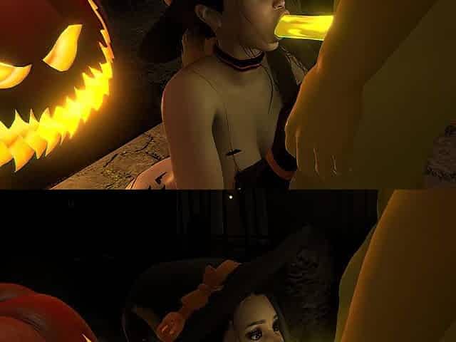 Hot Witch Screws the Pumpkin King on Halloween