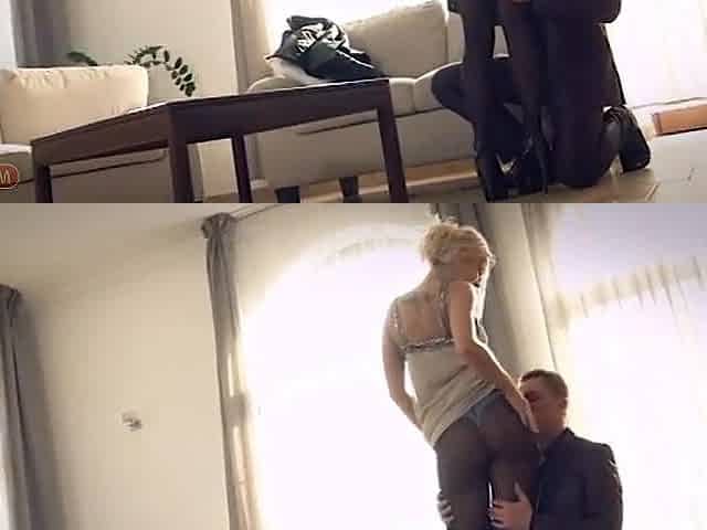 Super Gracious High Society Blond Gets Screwed in Stocking and Costume
