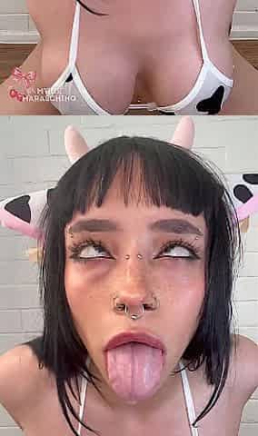 Concupiscent Cow Wench Entreats For Your Milk - Lengthy Tongue JOI