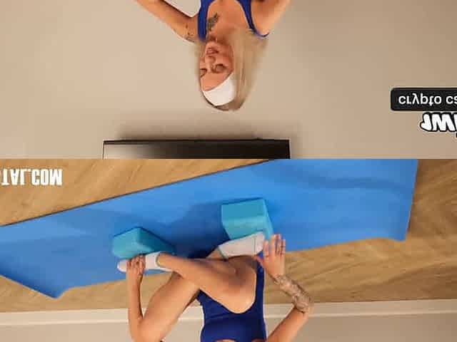 Step sis' homemade yoga session completes with jizz inside g-spot creampie - magnificent hard-core porno!