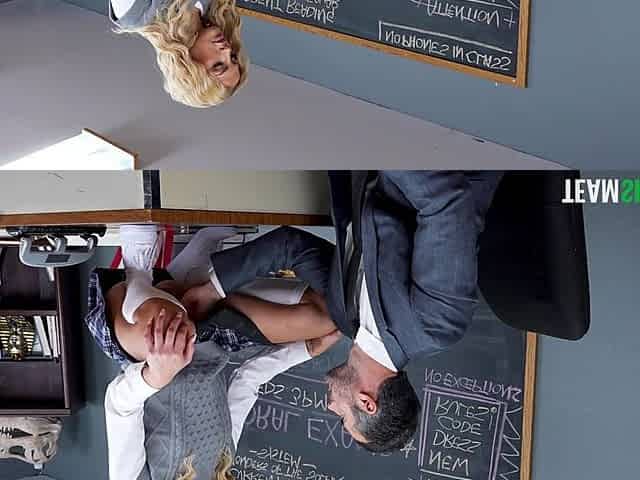 Mila Monet gets her pussy fingered and licked in classroom