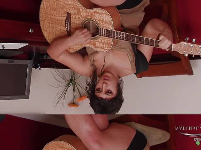 Hairy fatty Gem Plays Guitar Then Fingers Her Pussy