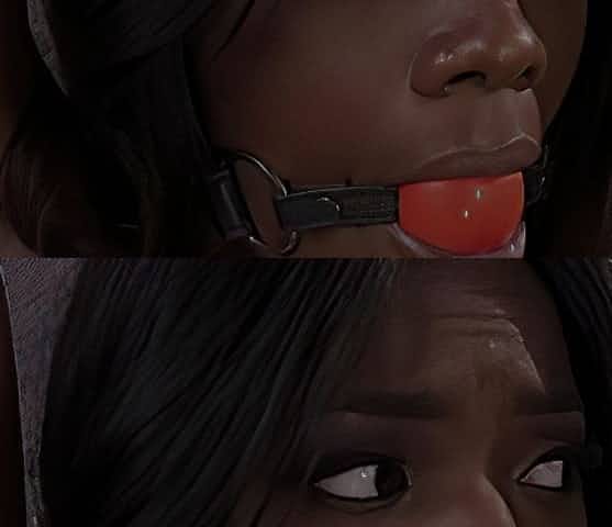 Gagged ebony acts submissive in brutal XXX BDSM play