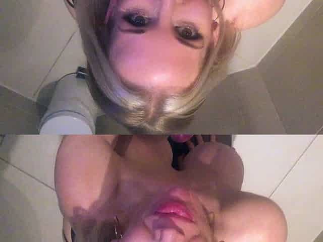 Blonde amateur blowjob POV in public