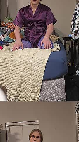 Sissy Doxy Caught playing with Dildos by Roommate