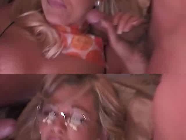 Playing Threes Scene 3 Busty Blonde Milf Likes To Fuck Three Cocks At Once With Her Glasses On