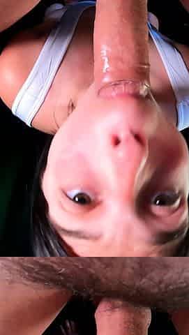 Brunette slut pov blowjob in close up HD