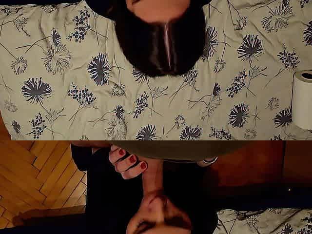 NO EDIT; POV Deepthroat training session ends with doggy position