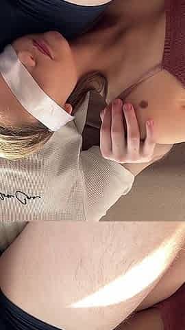 My Girlfriend Masturbates Me and I Cum on Her Beautiful Tits! It's so Exciting!