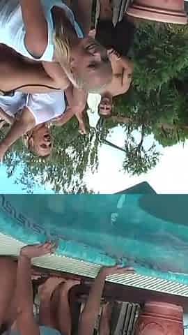 Pool party full of sucking, threesome fuck and group fuck